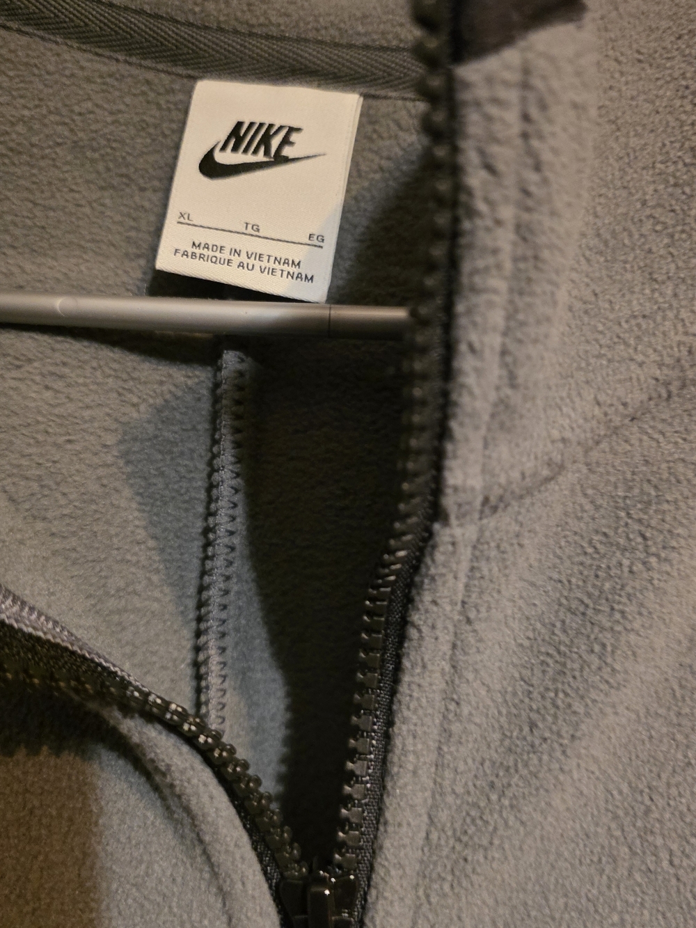 Nike Gray Unisex Half-Zip Fleece Pullover XL Worn Once EUC - Picture 3 of 3